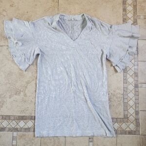 Lucky Brand Striped Ruffle Sleeve Dress